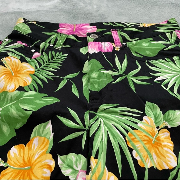 Lauren Ralph Lauren Pants Tropical Print Size Six Like New Vacation Style Comfy - Picture 10 of 11